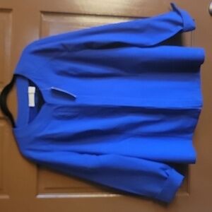 Chico's-Sapphire blue round neck cotton/rayon jkt. Size 3=L NWT.